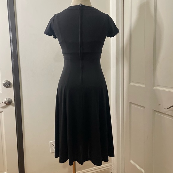 Cousin’s Concert Attire Black Formal V Neck A-line Midi Length Dress - Picture 6 of 6